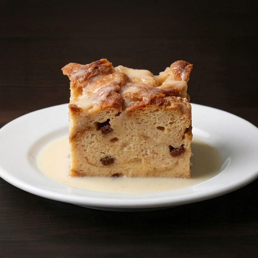 BREAD PUDDING WITH MAKER'S MARK BOURBON GLAZE.