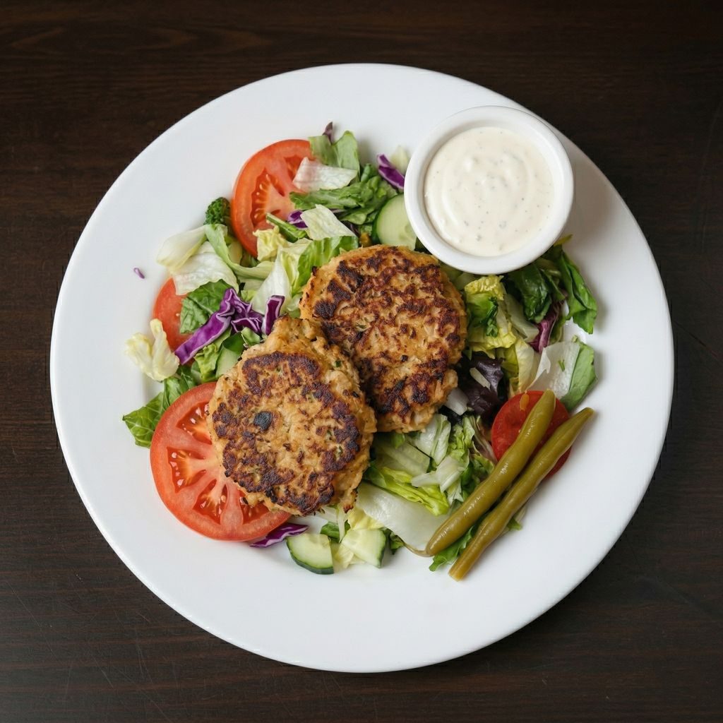 CRAB CAKE SALAD.